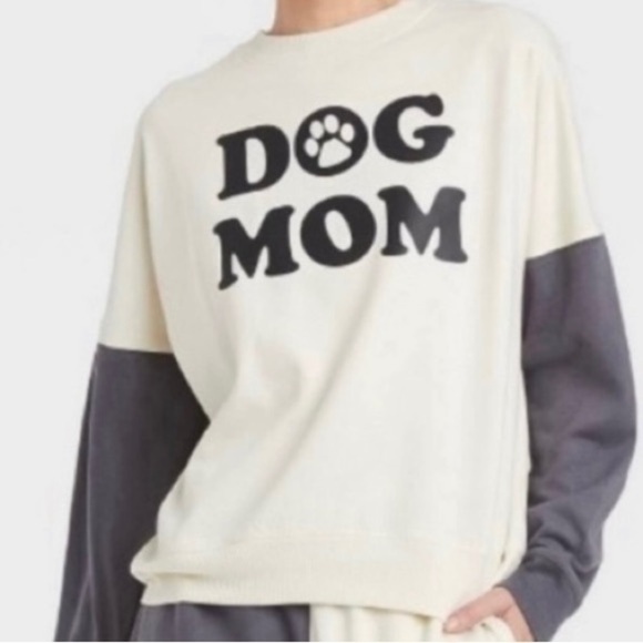 Dog Mom color block popover long sleeve sweatshirt pets shirt Size Small - Picture 1 of 6